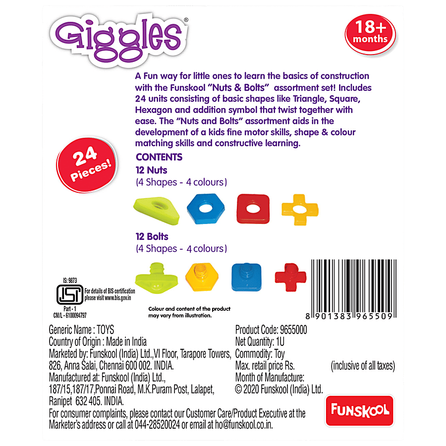 Giggles Nuts & Bolts - Interlocking Educational Blocks