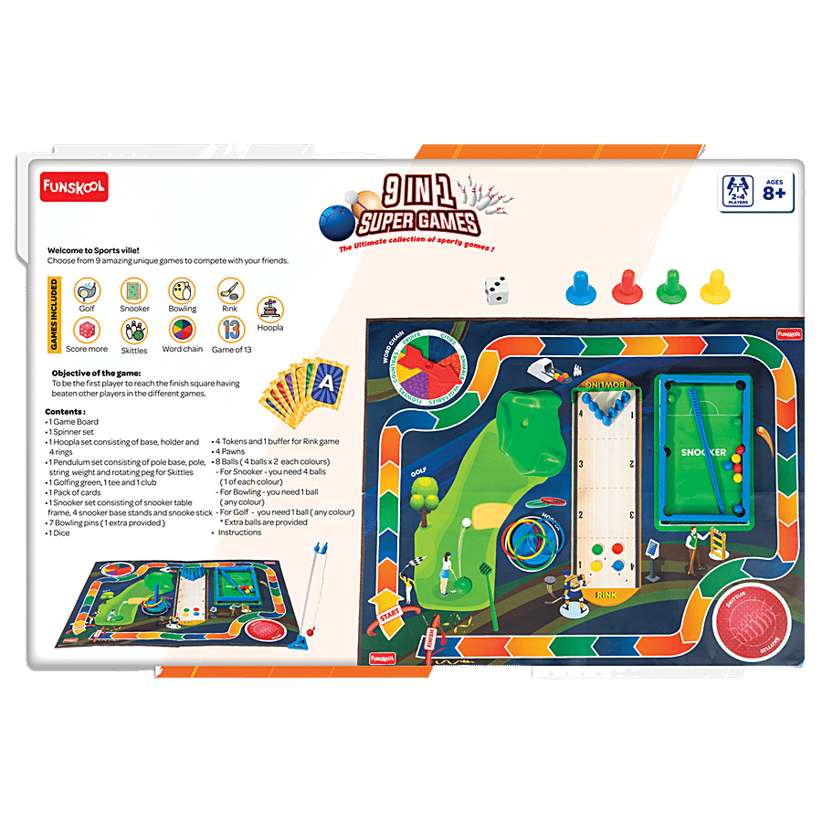 Funskool 9 In 1 Super Games - For 8+ Year