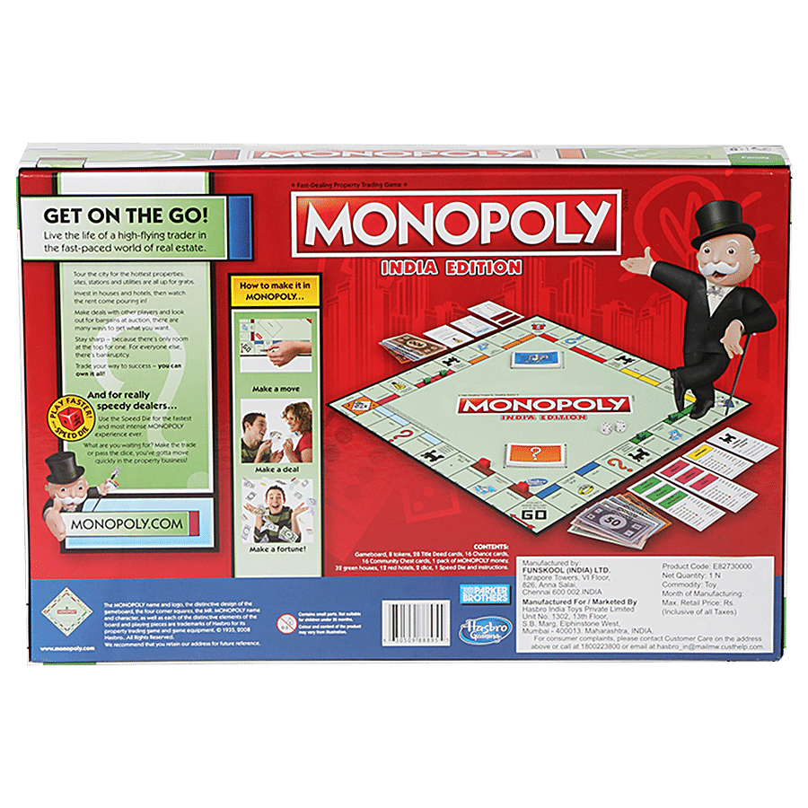 Hasbro Gaming International Business Games Monopoly India Edition Vyapaar For Kids & Adult