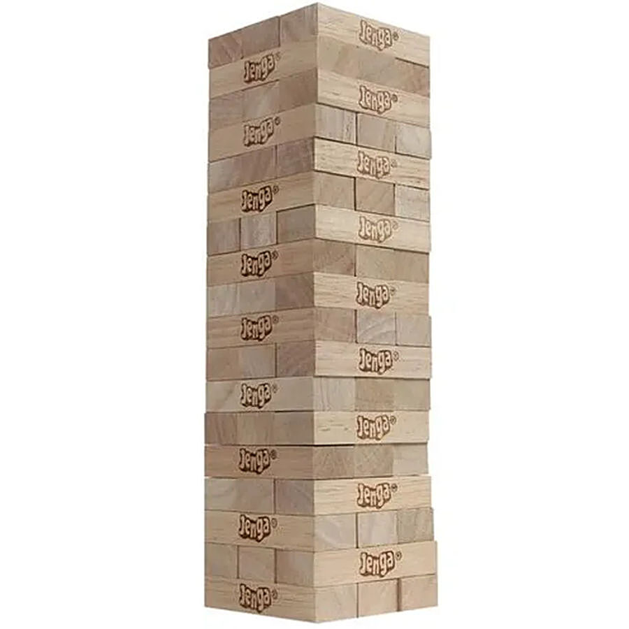 Hasbro Gaming Jenga Hardwood Blocks Stacking Tower Game For Kids Ages 6 & Up