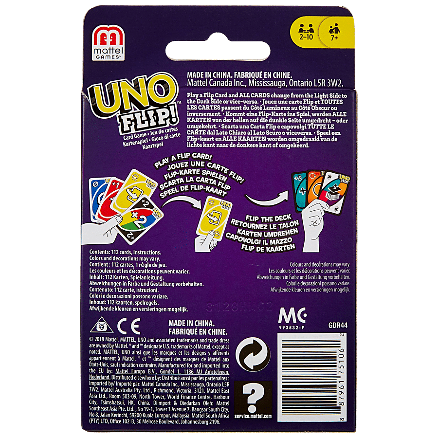 Mattel Games Uno Flip Side Card Game