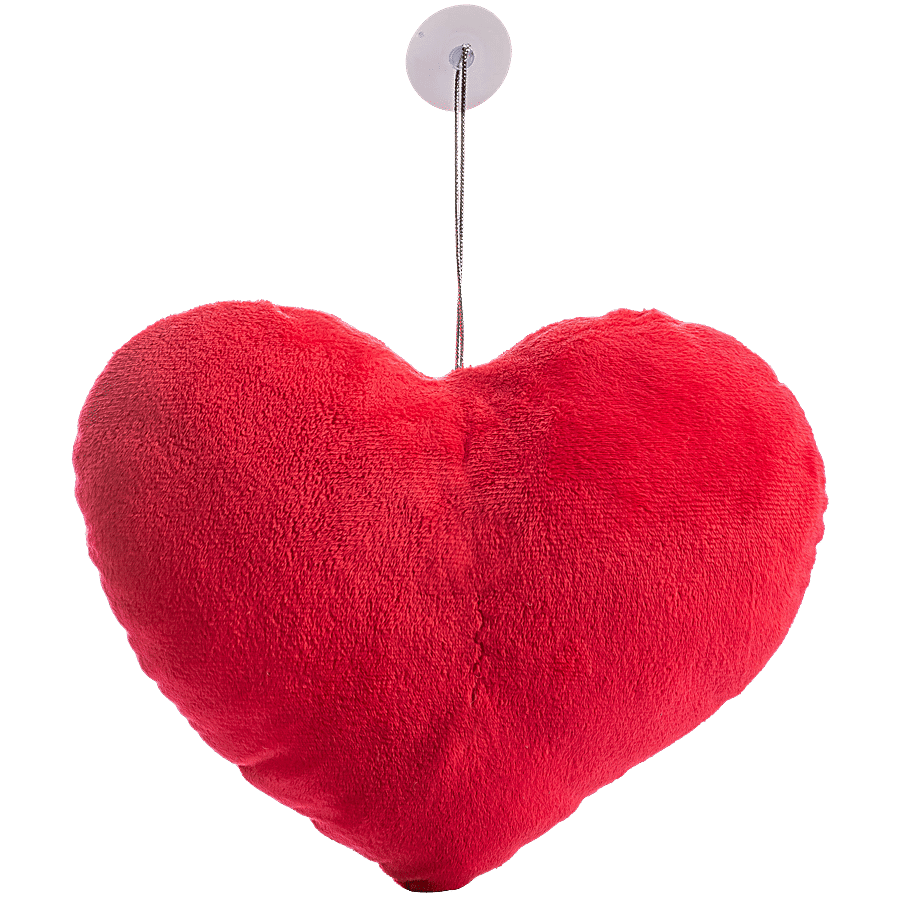 Dimpy Stuff Love You Embroidery Heart Shaped Cushion With Suction Cup