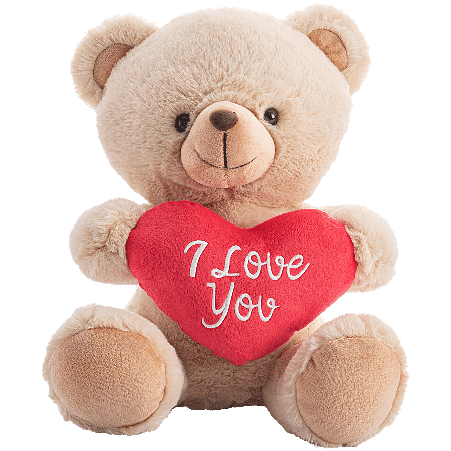 Dimpy Stuff Teddy Bear With Heart - Beige