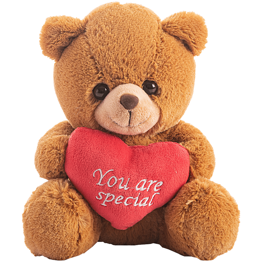 Dimpy Stuff Teddy Bear With Heart - Brown