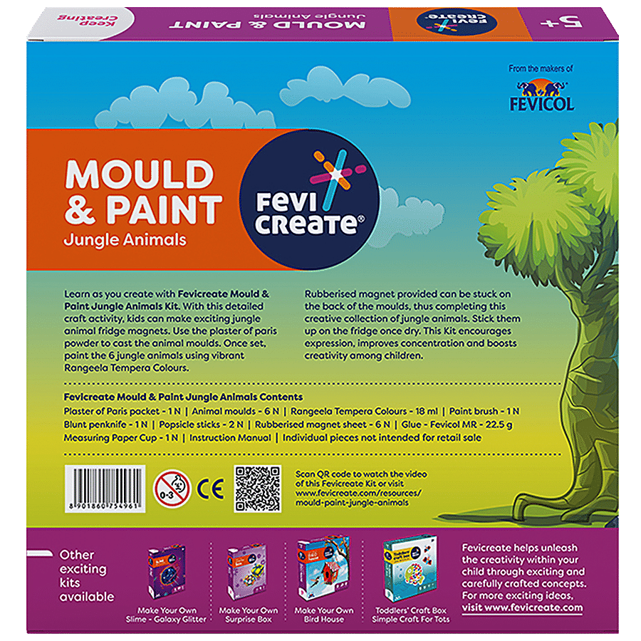 Fevicreate Mould & Paint Jungle Animals - DIY Craft Kit