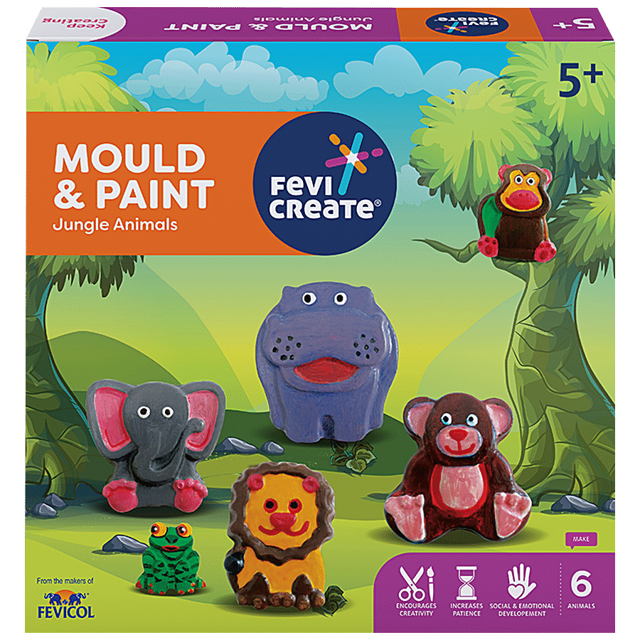 Fevicreate Mould & Paint Jungle Animals - DIY Craft Kit