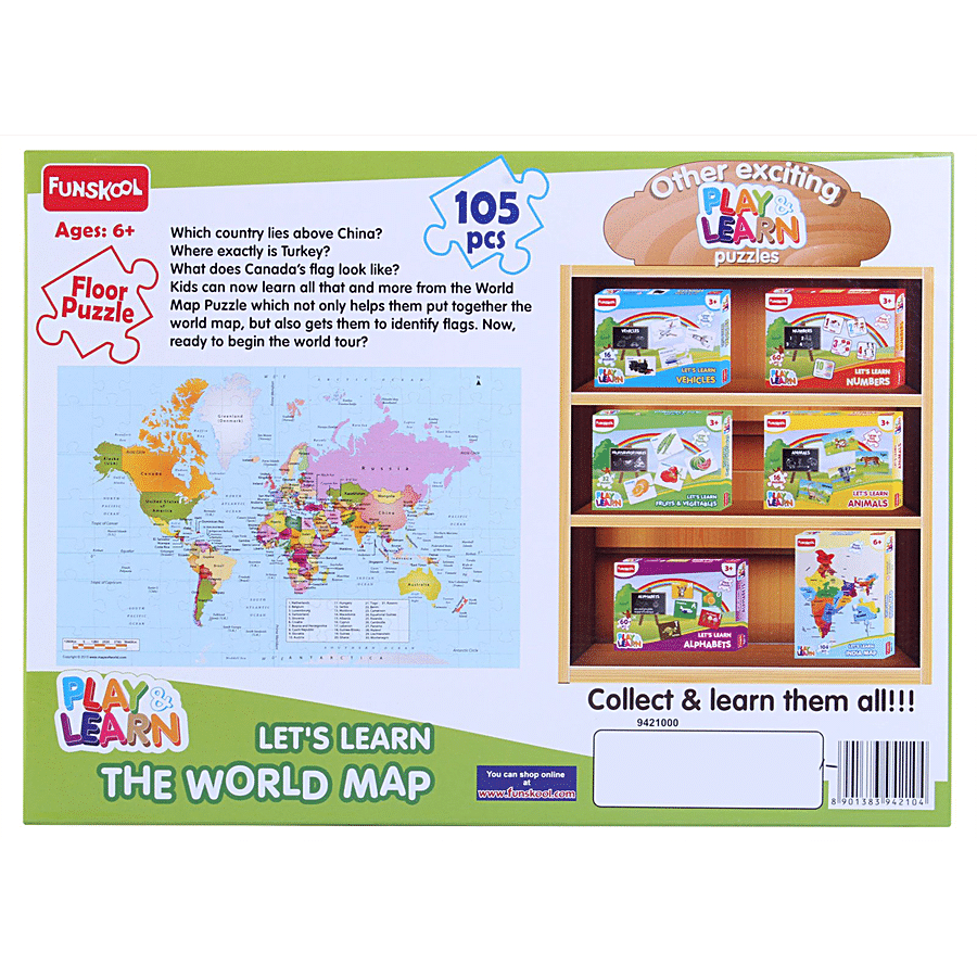 Puzzles  Play & Learn The World Map Puzzle - For 6+ Year Old