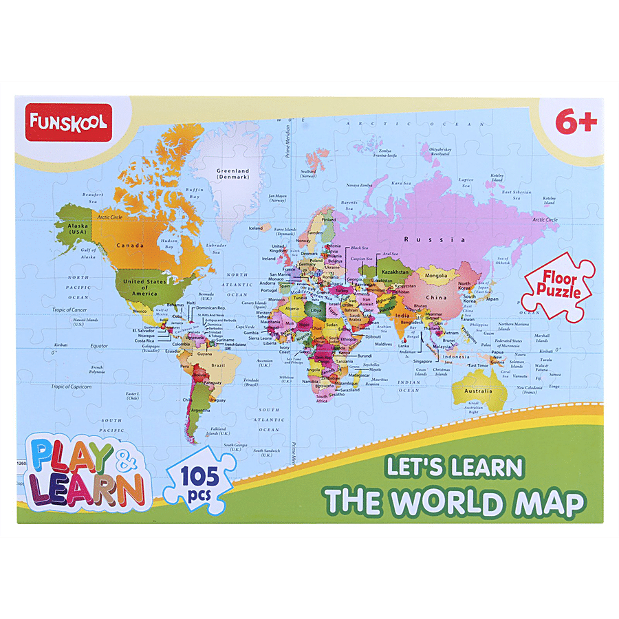 Puzzles  Play & Learn The World Map Puzzle - For 6+ Year Old