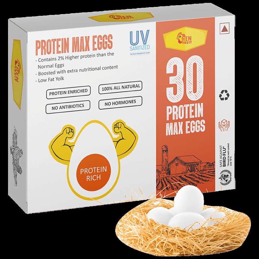 HenFruit Premium 30 Max Protein Eggs- No - antibiotics