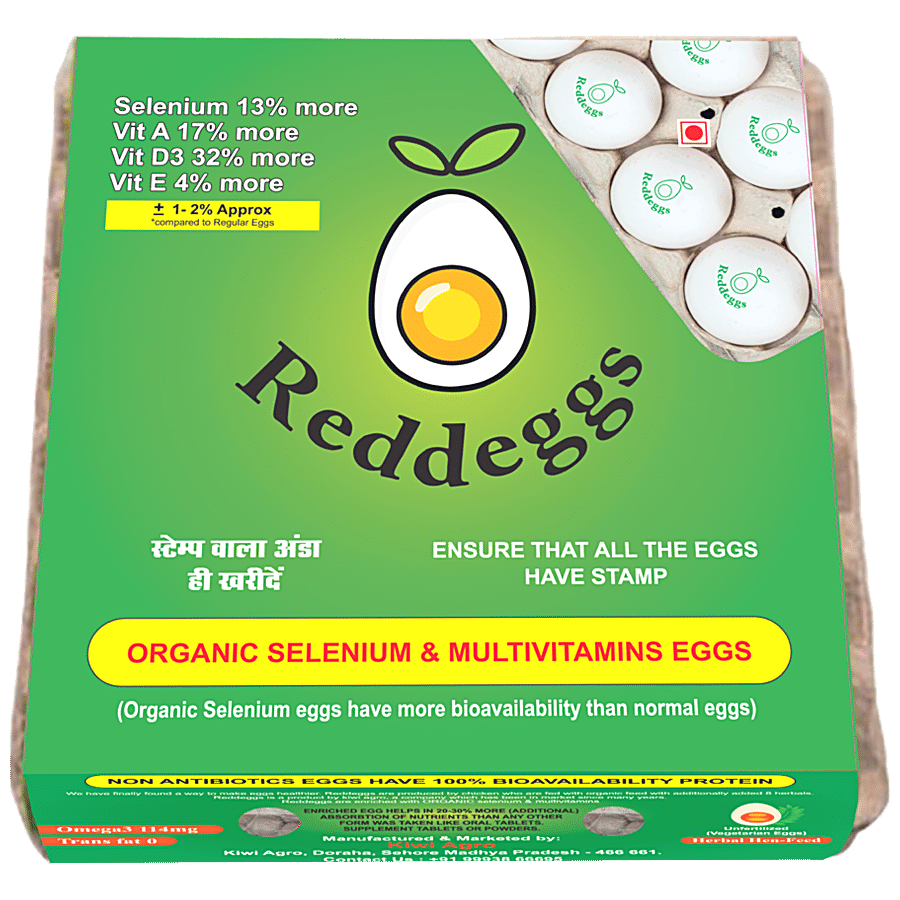 Reddeggs Organic Selenium Eggs - No Antibiotics/Hormones/Synthetic Drugs