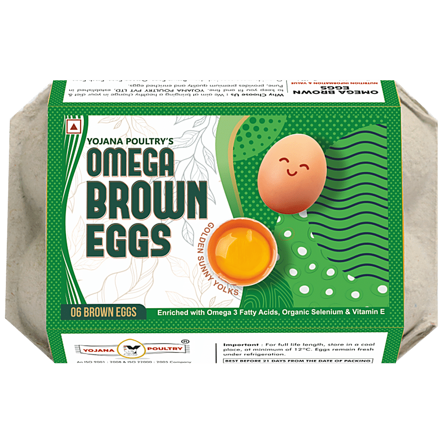 Yojana Poultry Omega Brown Eggs - Enriched With Omega 3 Fatty Acids