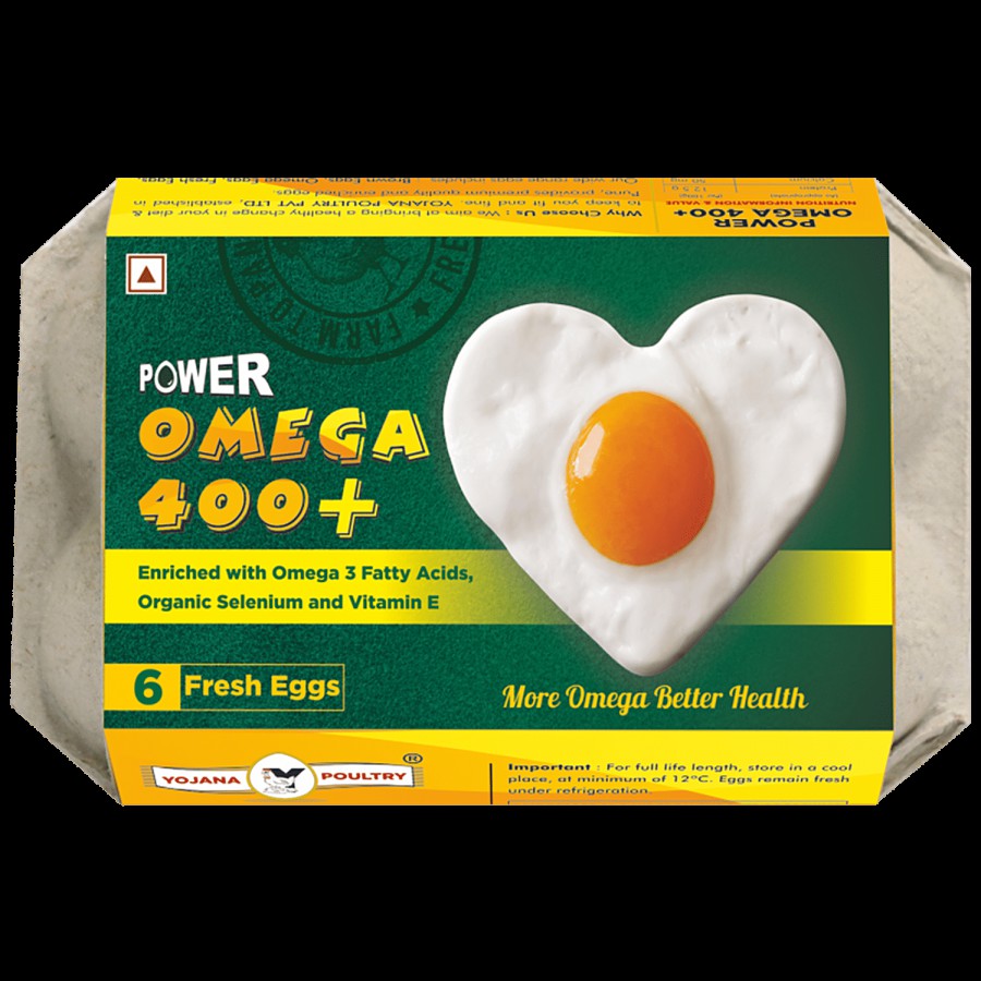 Yojana Poultry Omega 400+ Eggs - Enriched With Omega 3 Fatty Acids