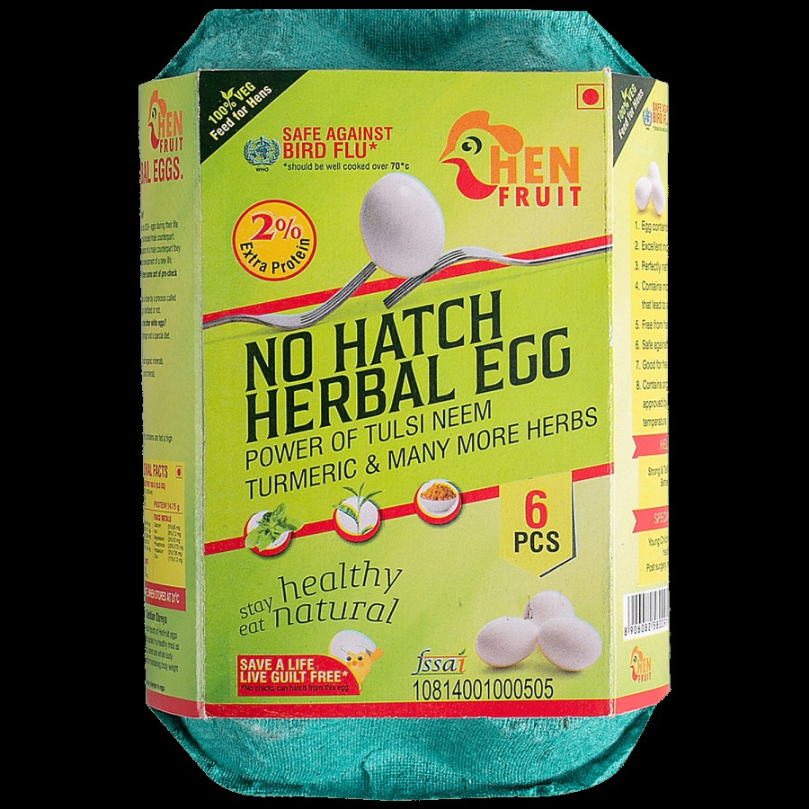 HenFruit 6 No-Hatch Herbal Eggs - All Natural 100% infertile eggs -No Antibiotics/Hormone