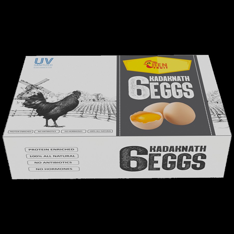 HenFruit Premium Kadaknath Eggs(6 pcs) - 100% Natural