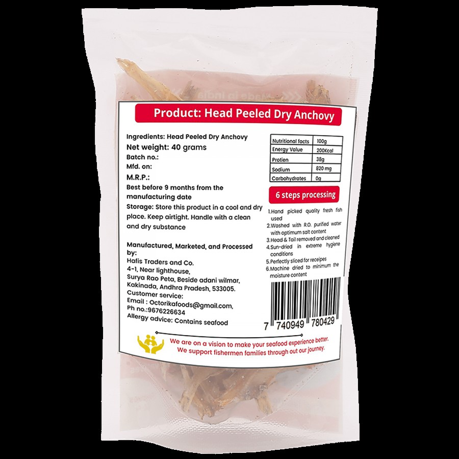 Octorika Head Peeled Dry Anchovy - Nutritious