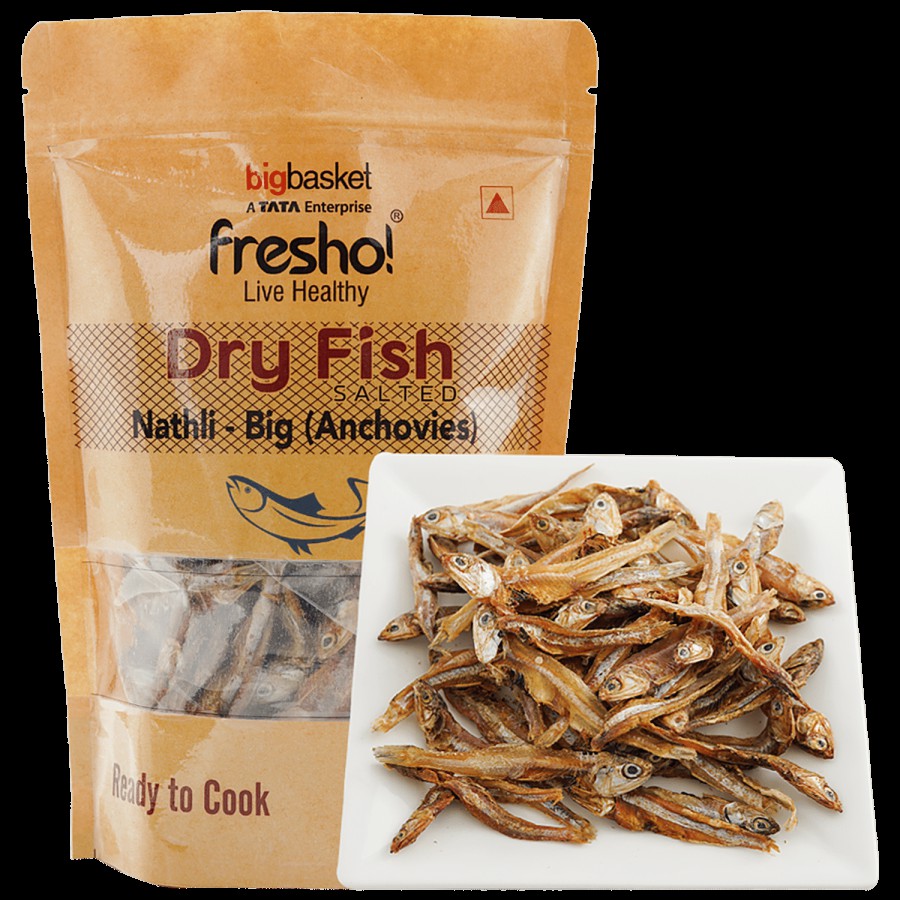 fresho! Dry Fish Nathli / Anchovies Big - Salted  With Head