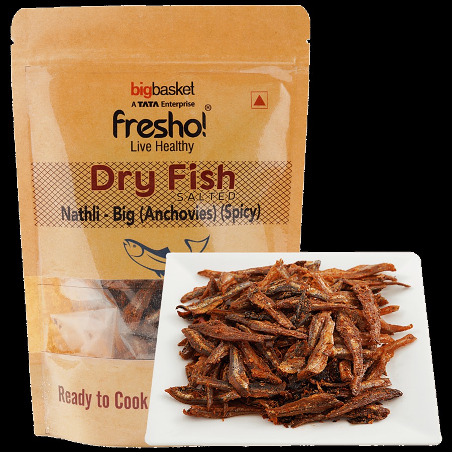 fresho! Dry Fish Nathli / Anchovies Big - Spicy