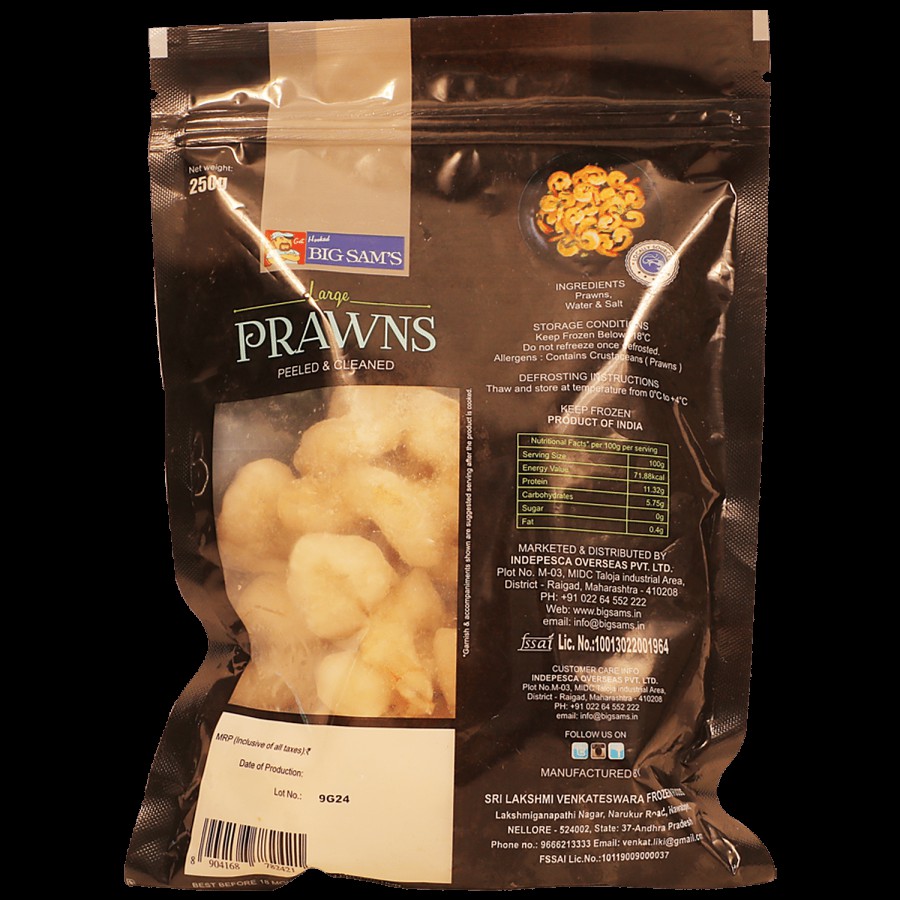 Big Sams's Frozen Prawns - Large