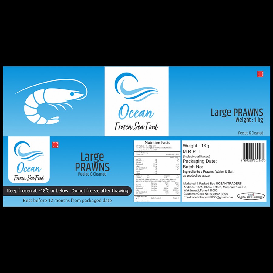 Ocean Large Prawns - Peeled & Cleaned