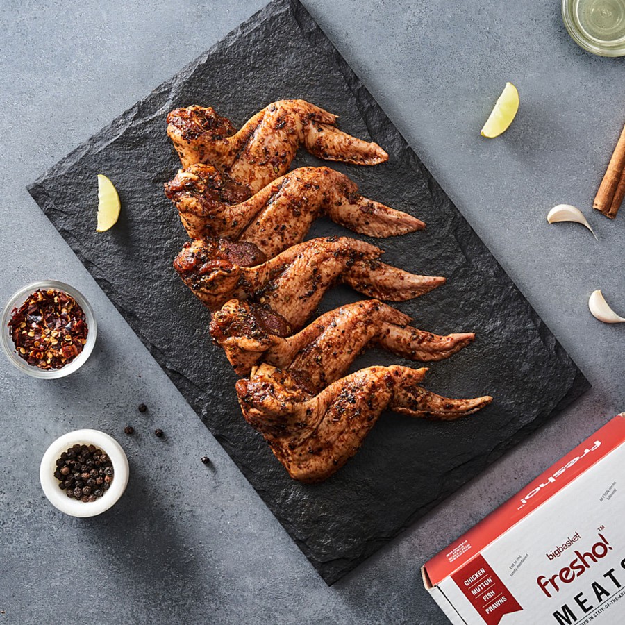 fresho! BBQ Pepper Chicken Wings - Marinated