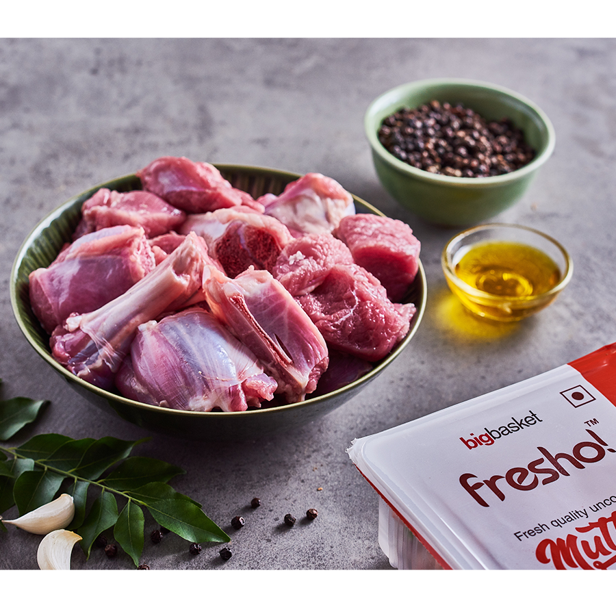 fresho! Mutton Leg Pieces Antibiotic Residue Free Growth Hormone Free 18 To 23 Pcs