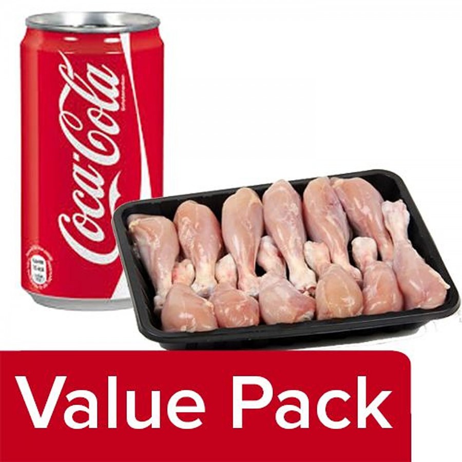 bb Combo Fresho Meat Chicken Drumstick - Without Skin 1 kg + Coca Cola Soft Drink 300 ml