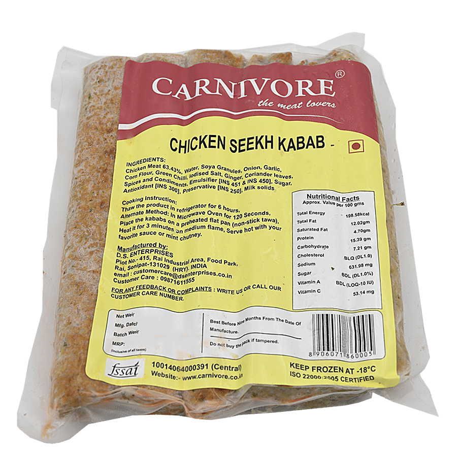 Carnivore  Chicken Seekh Kabab - Regular