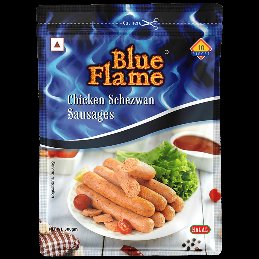 Blue Flame  Chicken Schezwan Sausages - Halal