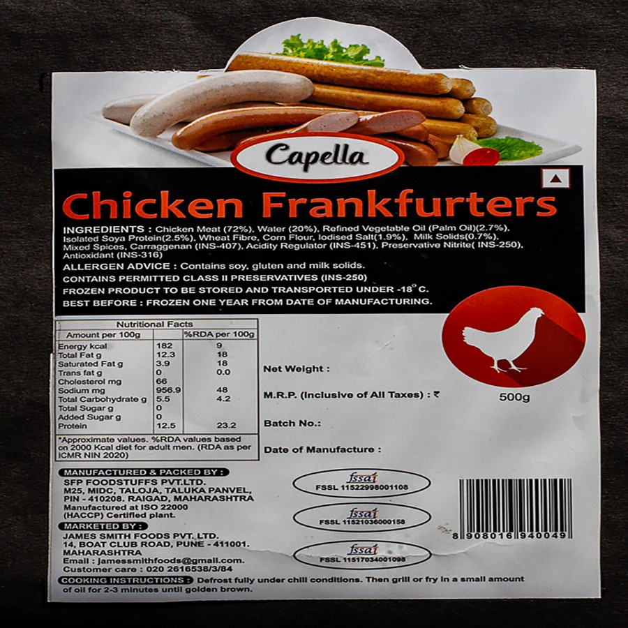 Capella Chicken Frankfurters