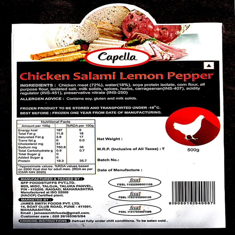 Capella Chicken Salami With Lemon Pepper