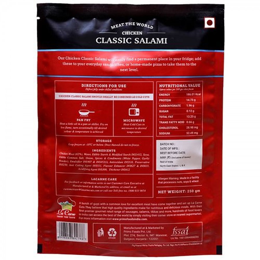 La Carne Chicken Classic Salami