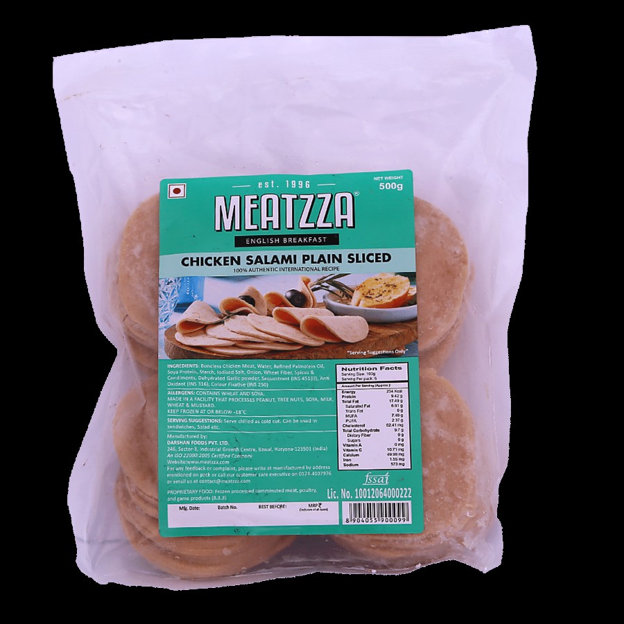 Meatzza Chicken - Salami Plain Sliced