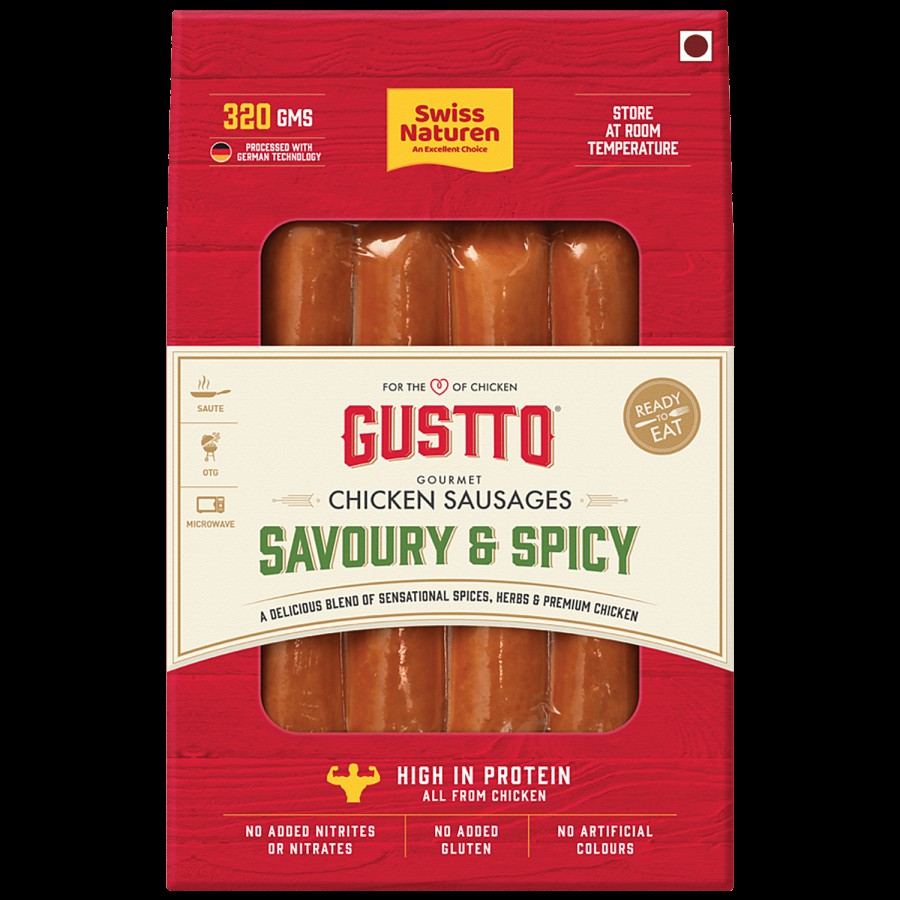 Swiss Naturen Gourmet Chicken Sausage - Savoury & Spicy