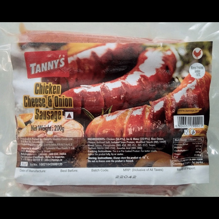 Tannys Chicken - Cheese & Onion Sausages