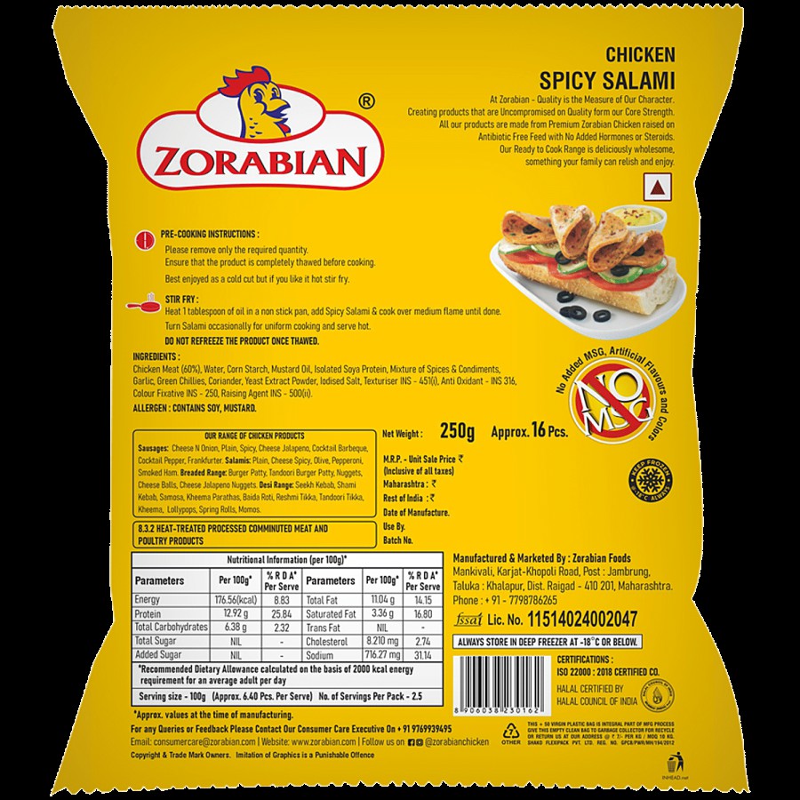 Zorabian Chicken - Spicy Salami