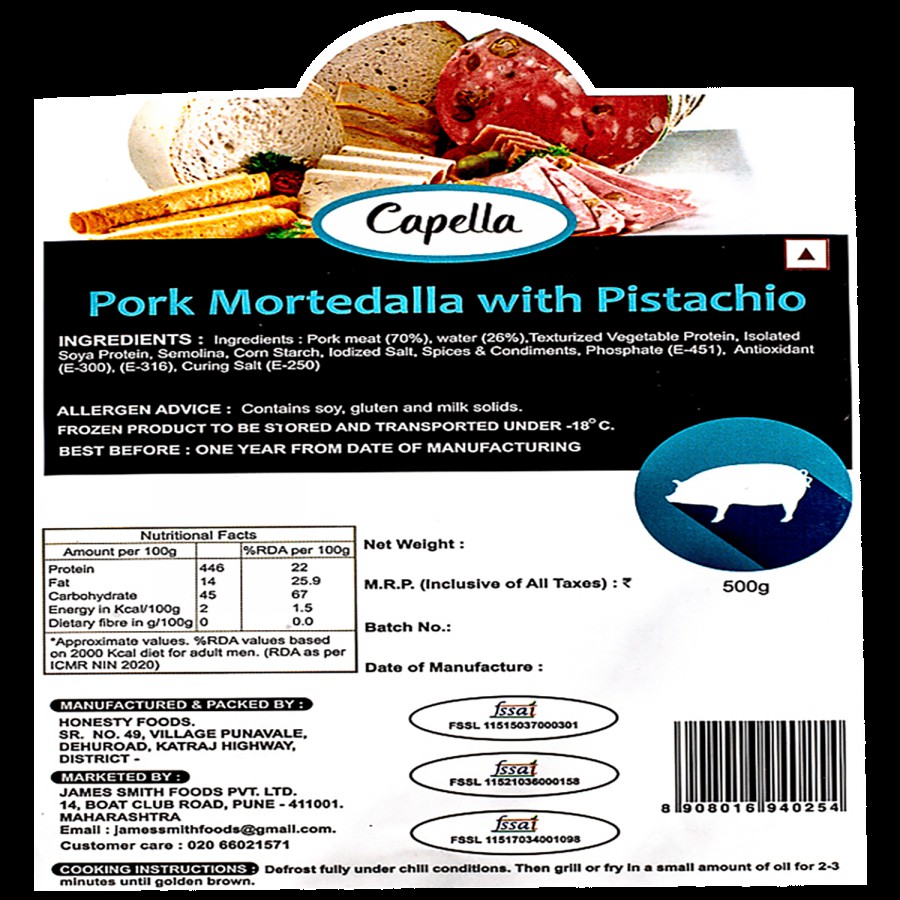 Capella Pork Mortadella With Pistachio