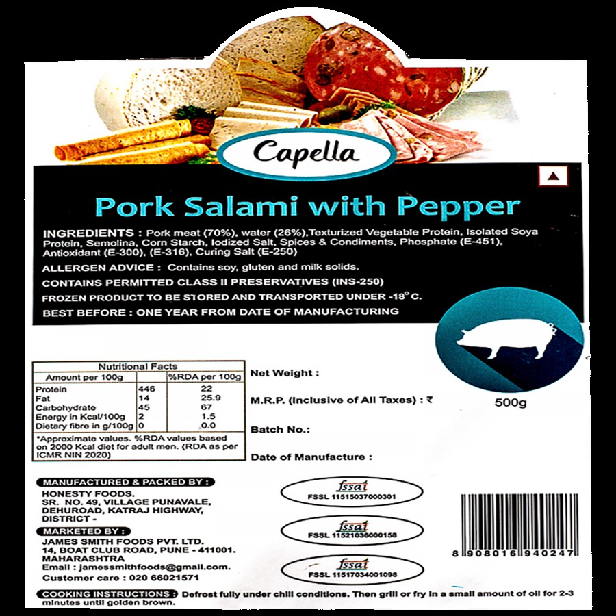 Capella Pork Salami With Pepper