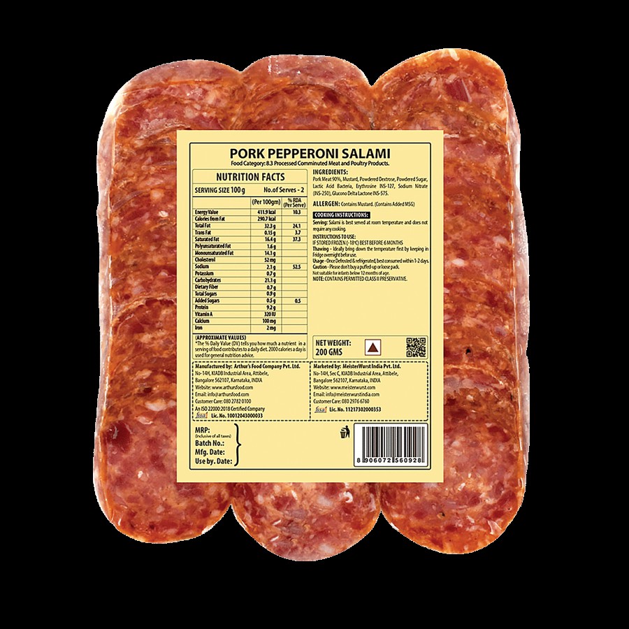 MeisterWurst Pork Pepperoni Salami - No Fillers