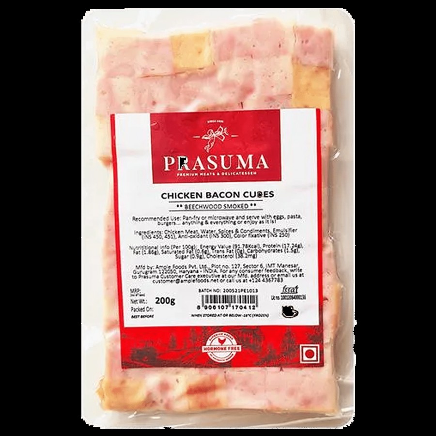 Prasuma Chicken Bacon Cubes - Beechwood Smoked