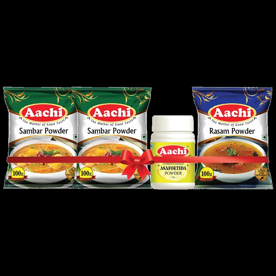 Aachi Sambar & Rasam Powder & Asafoetida Powder Combo