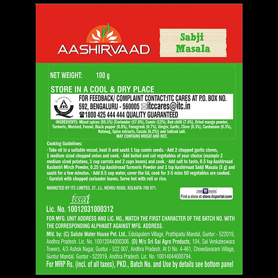 Aashirvaad Sabji Masala - Ethnic Spice Blend With Authentic Taste