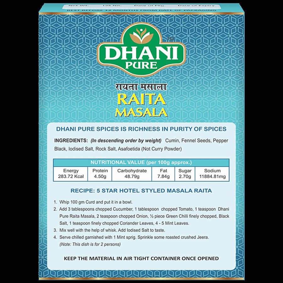 Dhani Pure Raita Masala - 100% Natural