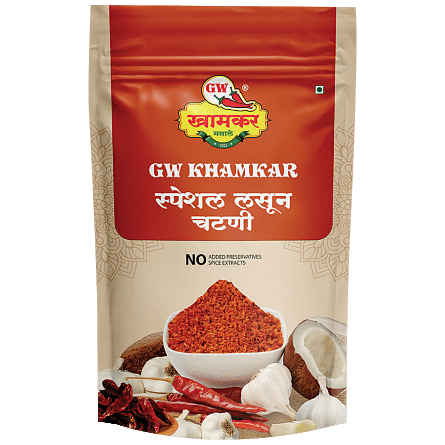 G W KHAMKAR MASALE Special Lasoon Chutney - No Added Preservatives Or Spice Extracts