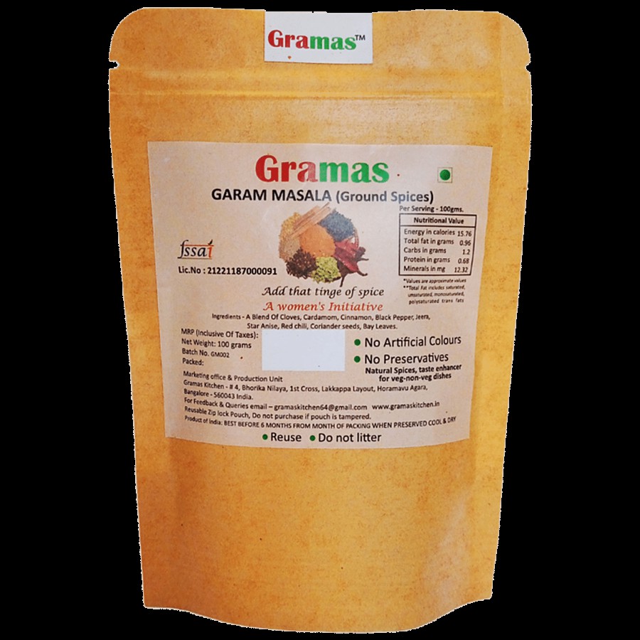 Gramas Spices Garam Masala - Rich In Antioxidant Prevents Arthritis