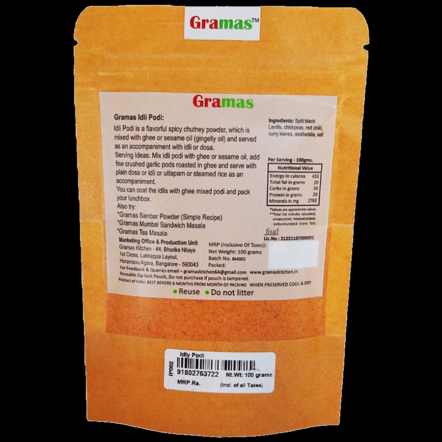 Gramas Spices Idly Podi - Spicy & Flavourful