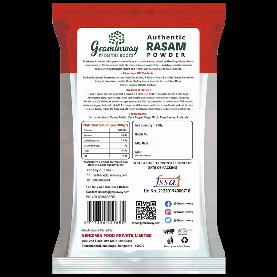 Graminway Authentic Rasam Powder