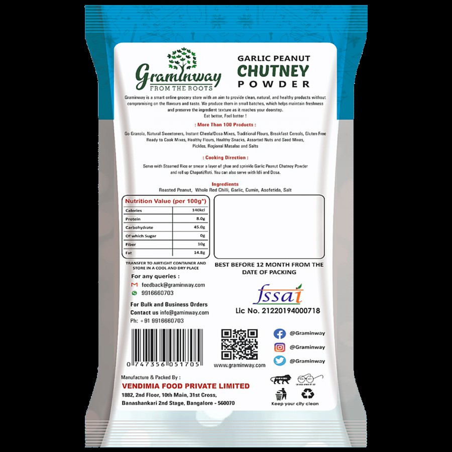 Graminway Garlic Peanut Chutney Powder