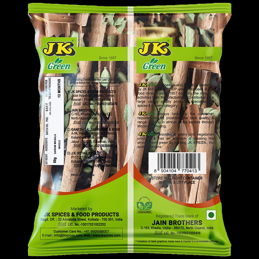 JK Green Garam Masala - Whole