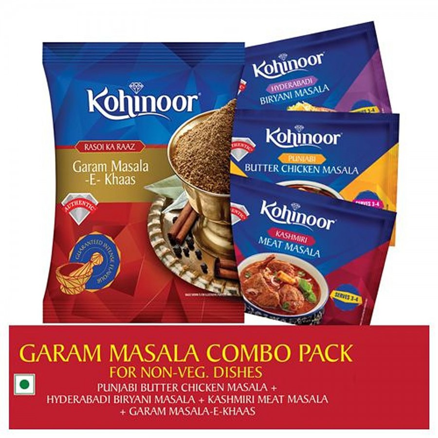 Kohinoor Masala Combo - Chicken 15 Gm + Meat 15 Gm + Punjabi Butter Chicken 15 Gm + Garam Masala 40 Gm