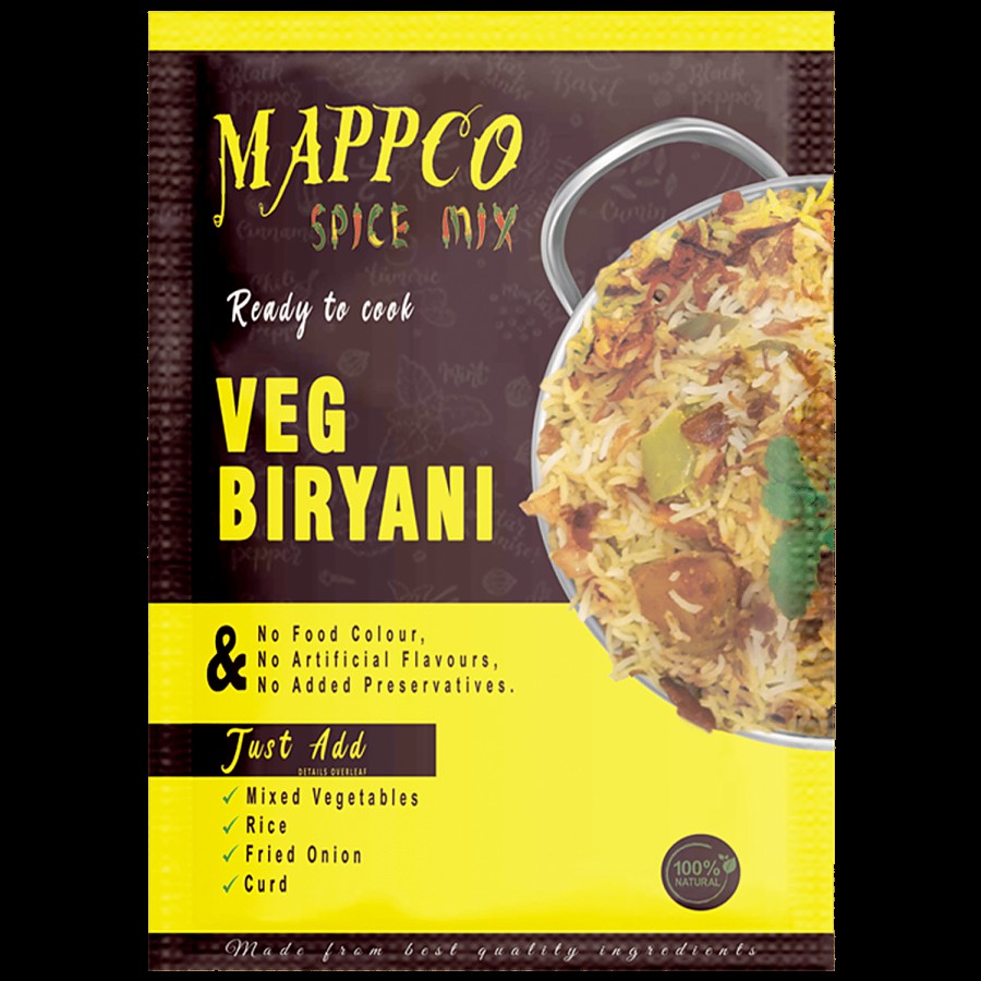 MAPPCO Ready To Cook Veg Biryani - 100% Natural